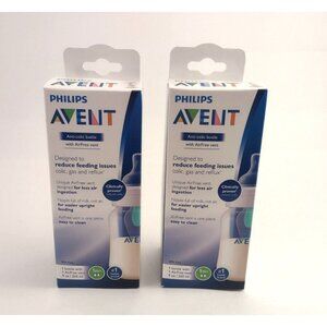 Philips Avent Anti-Colic Baby Bottle NEW Reflux Gas Reduction 1+ Month 2 Pack